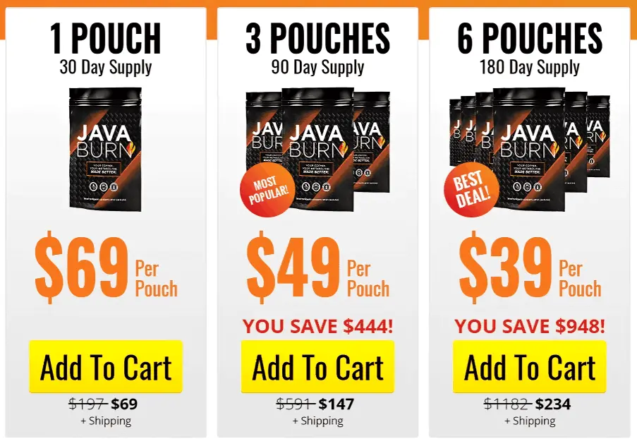 java burn pricing
